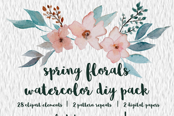 Spring Floral Watercolor DIY Pack