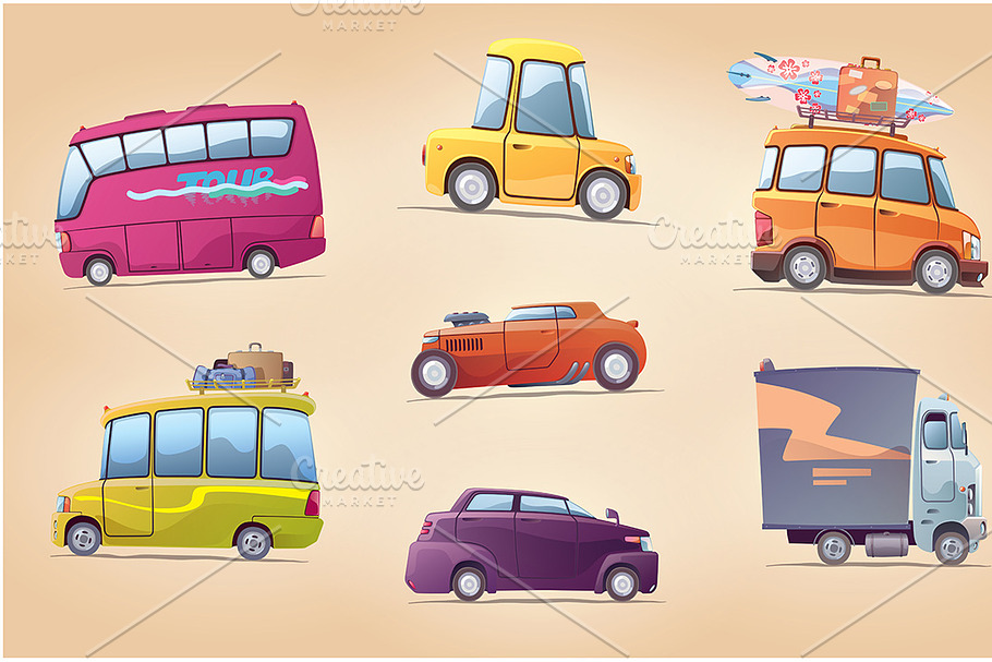Cartoon Cars Set