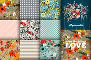 12 Floral Digital patterned paper