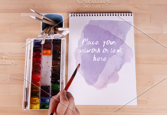 Sketch and watercolor Mock Up set in Mockup Templates - product preview 3
