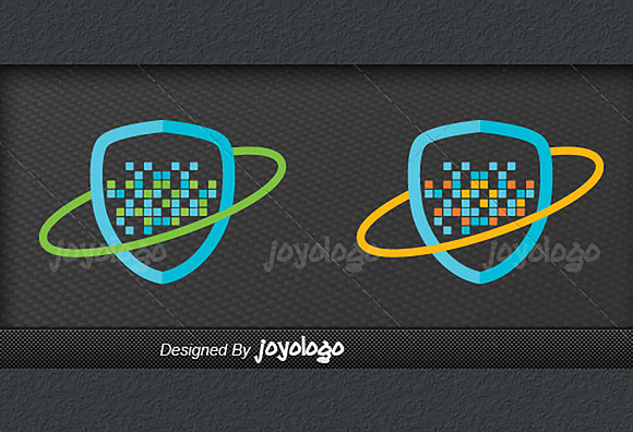 Galaxy Shield Secure Pixel Data Logo in Logo Templates - product preview 2