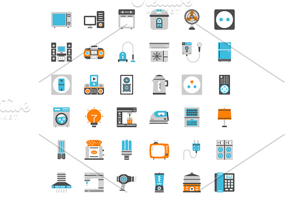 36x3 Home appliances icons in Graphics - product preview 4