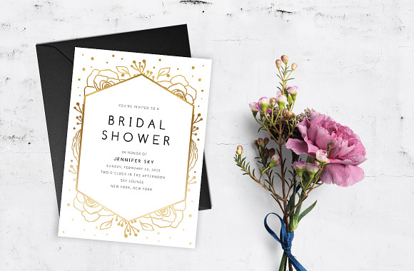 Floral Bridal Shower Invite in Wedding Templates - product preview 1