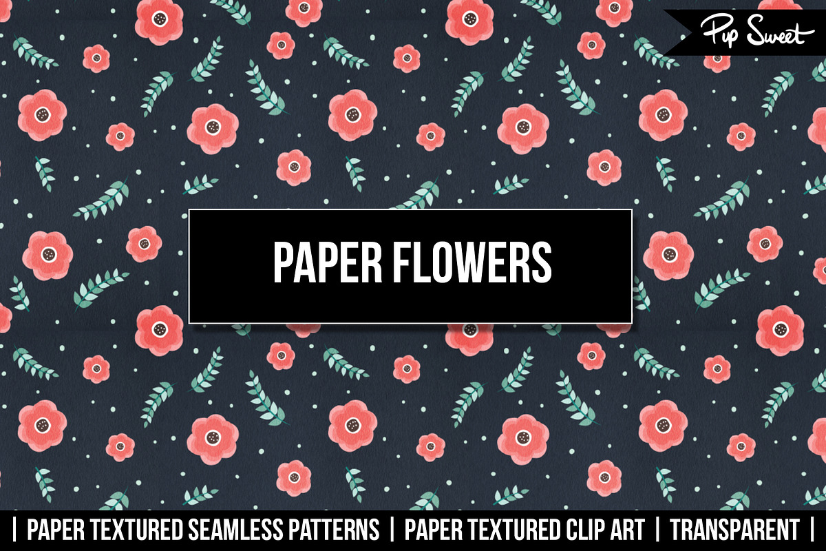 Paper Flowers Clip Art & Patterns in Objects - product preview 8