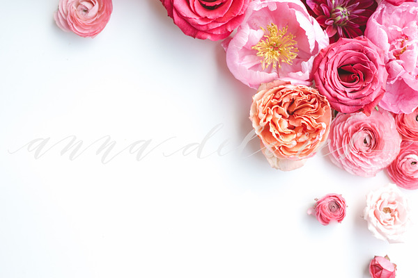 Styled Stock Photo, Pink Flowers 6