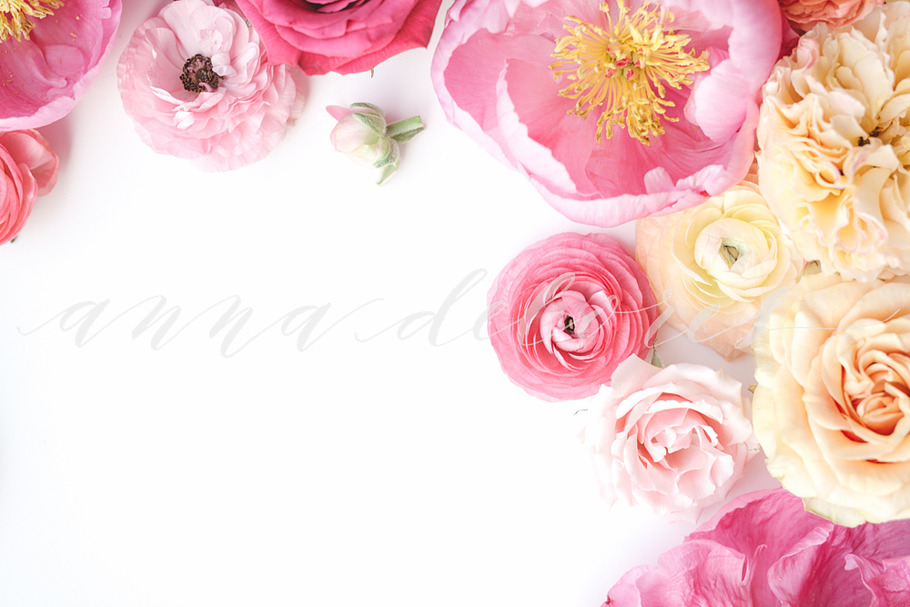 Styled Stock Photo, Pink Flowers 7