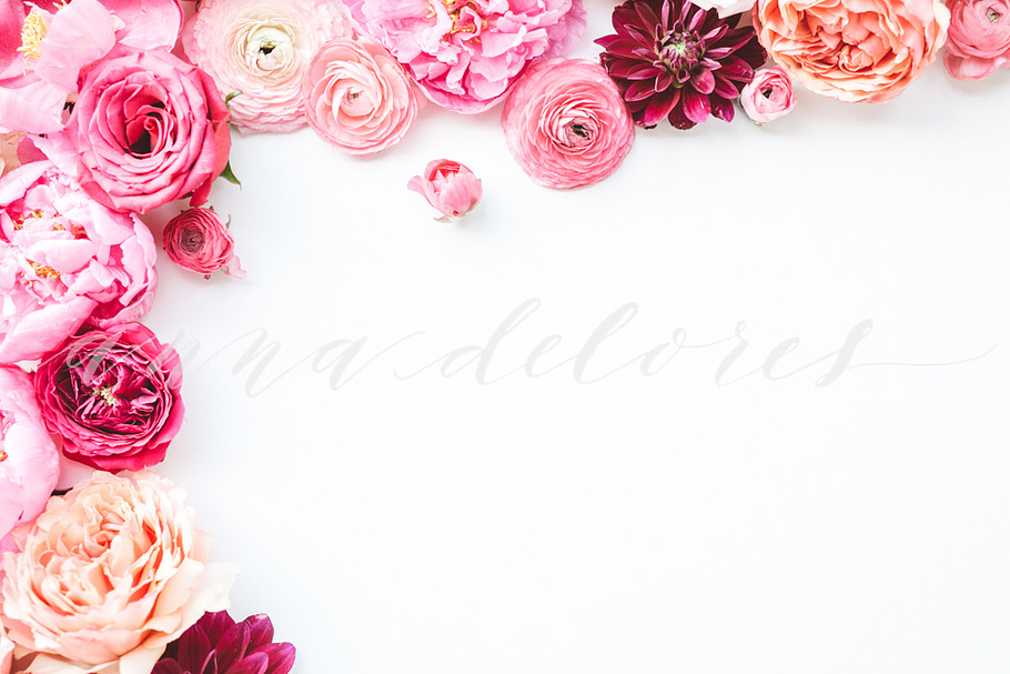 Styled Stock Photo, Pink Flowers 8