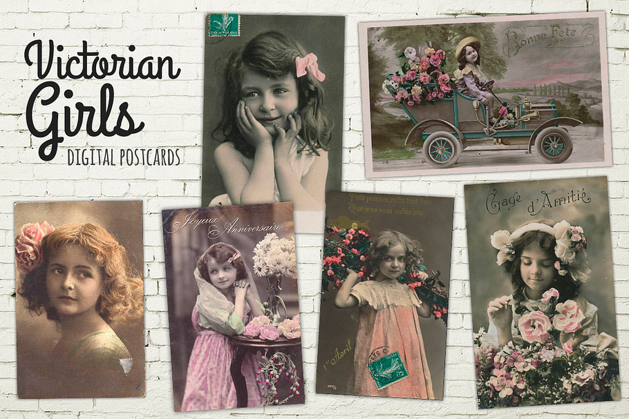 Victorian Girl Photo Postcards