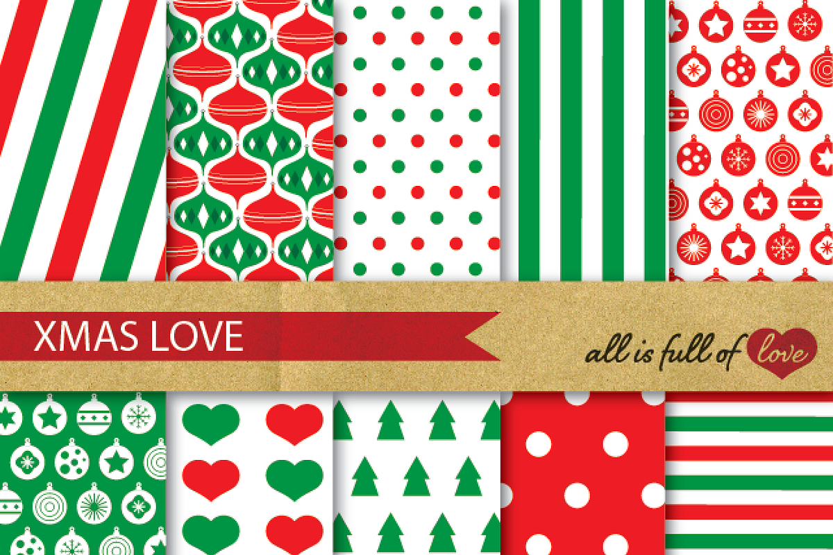 Christmas Background Paper Red Green in Patterns - product preview 8