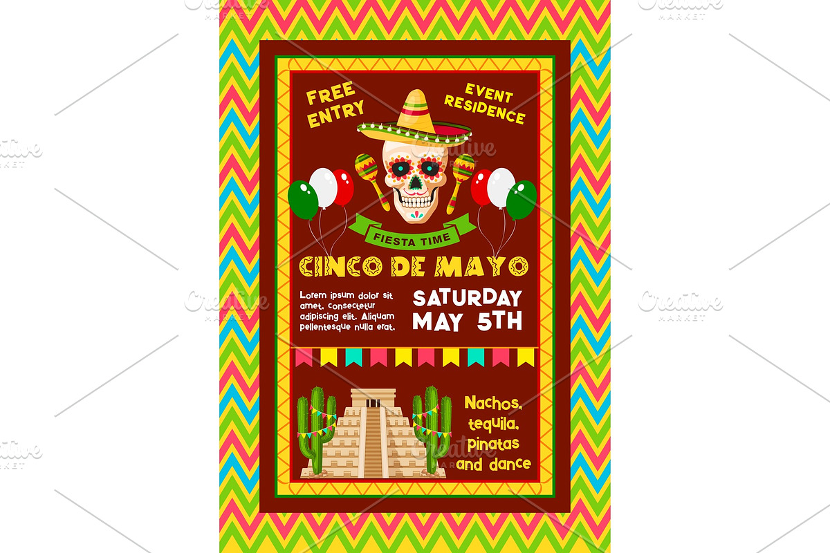 Vector invitation for Mexican Cinco de Mayo party in Illustrations - product preview 8