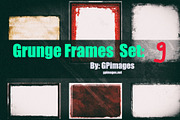 Grunge retro style frames set