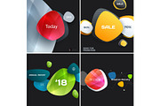 Set of abstract vector design for graphic template. Creative modern business background with rounded shapes for promotion