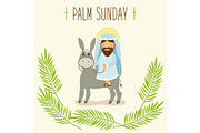 Palm Sunday banner as religious holidays symbols