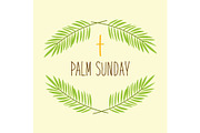 Palm Sunday banner as religious holidays symbols