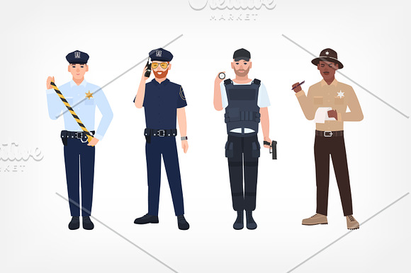 Policeman creation set or DIY kit in Illustrations - product preview 2