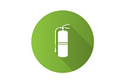 Fire extinguisher flat design long shadow glyph icon