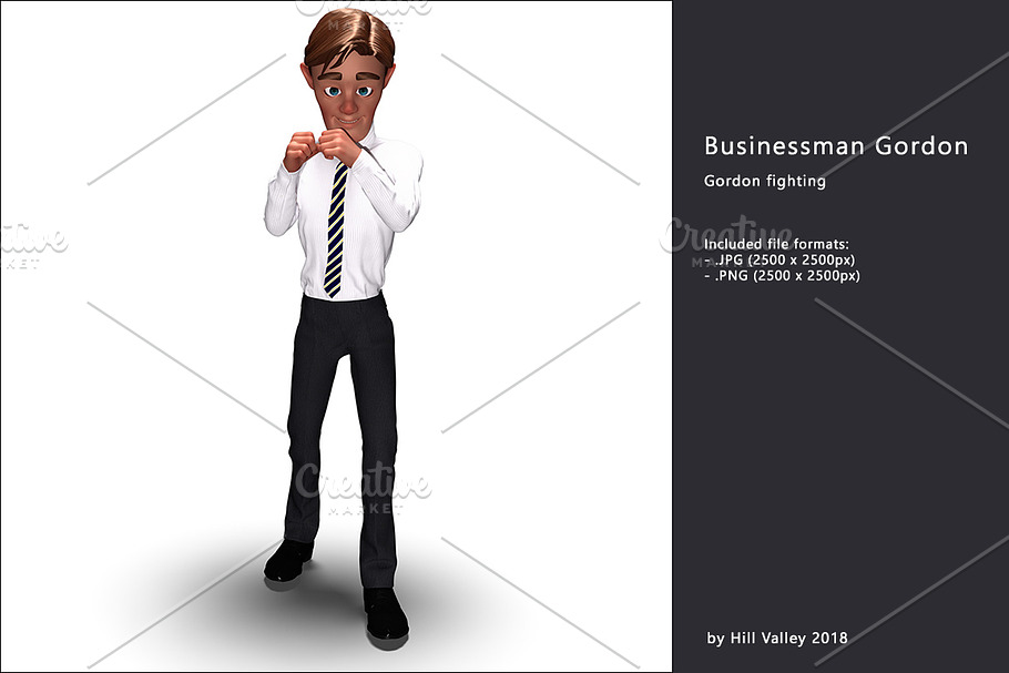 Businessman Gordon ready for a fight in Illustrations - product preview 8