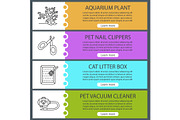 Pets supplies web banner templates set