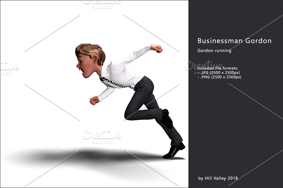 Businessman Gordon running in Illustrations - product preview 8