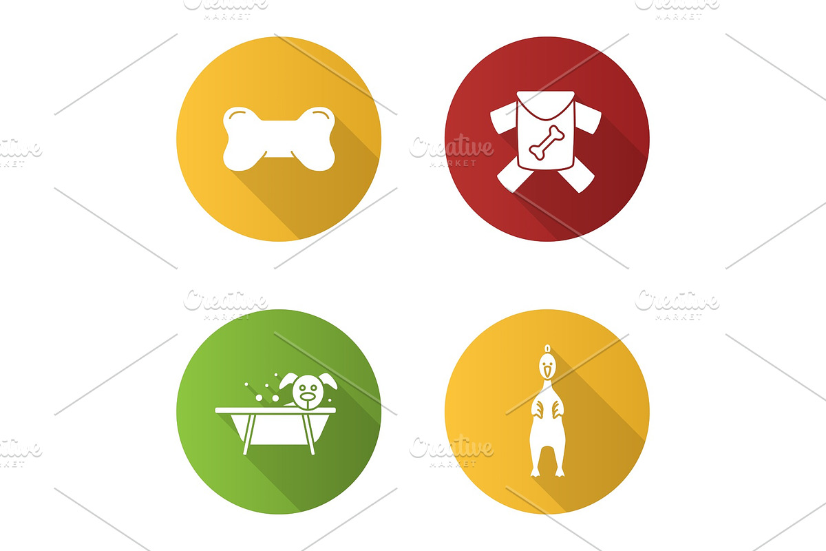 Pets suuplies flat design long shadow glyph icon in Graphics - product preview 8