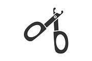 Pet nail clippers glyph icon