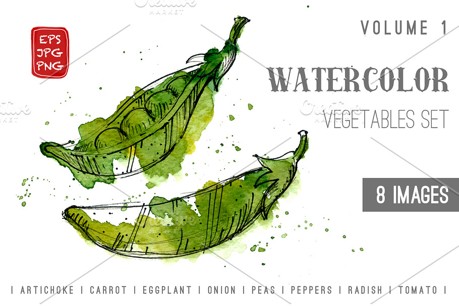 Oh My Veggies! | Watercolor set