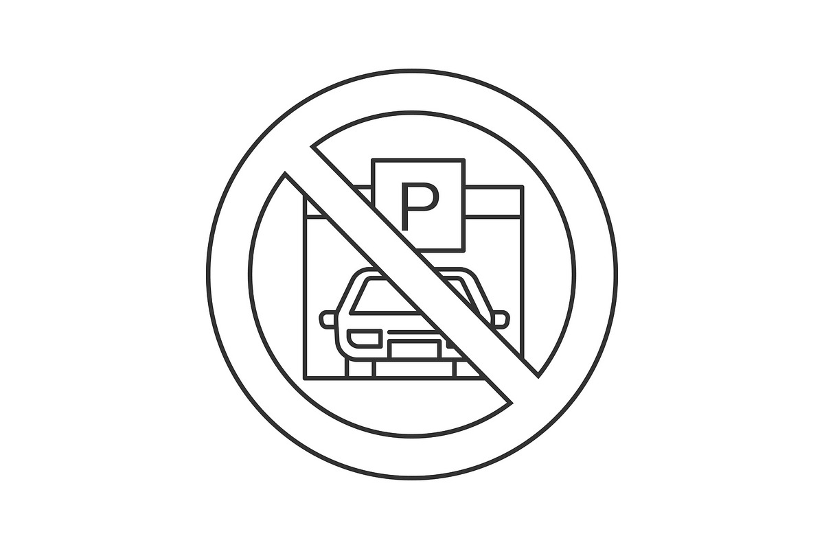 Forbidden sign with parking zone linear icon in Graphics - product preview 8