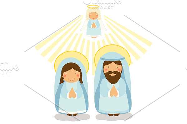 Annunciation of Virgin Mary scene as religious holiday background
