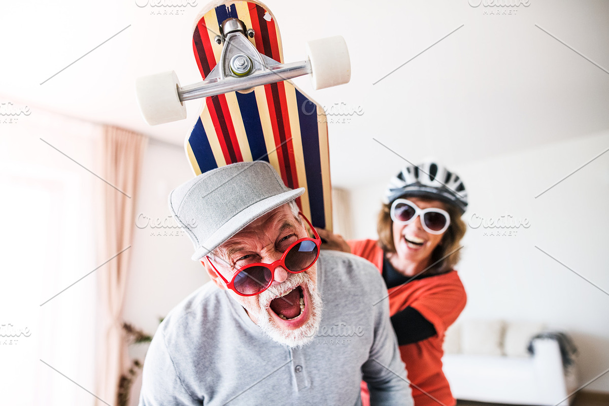 Senior couple having fun at home. in Graphics - product preview 8