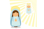 Annunciation of Virgin Mary scene as religious holiday background