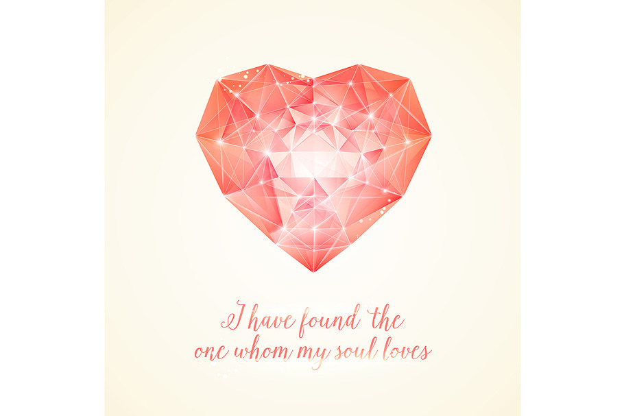 Valentines day red diamond heart in Illustrations - product preview 8