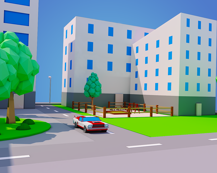 Low Poly City Block in Architecture - product preview 6