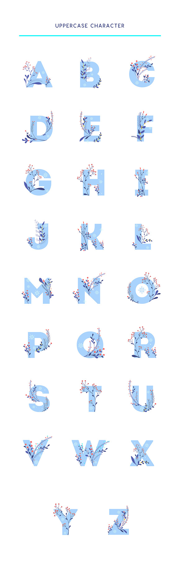 50% OFF - Snowy Floral Color Font in Colorful Fonts - product preview 8
