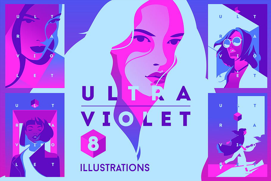 8 Ultraviolet Theme Illustrations in Illustrations - product preview 8