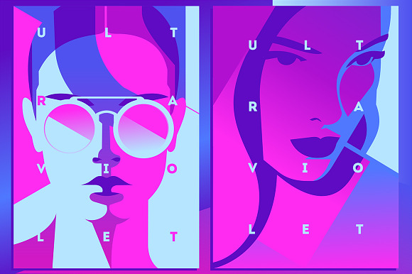 8 Ultraviolet Theme Illustrations in Illustrations - product preview 2