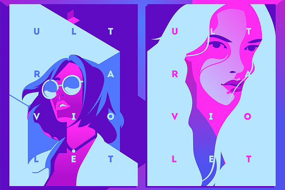 8 Ultraviolet Theme Illustrations in Illustrations - product preview 3
