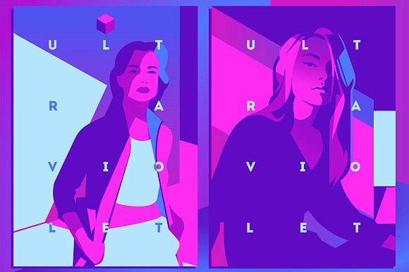 8 Ultraviolet Theme Illustrations in Illustrations - product preview 4