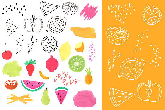 Fruit Bright Abstract Clipart in Illustrations - product preview 1