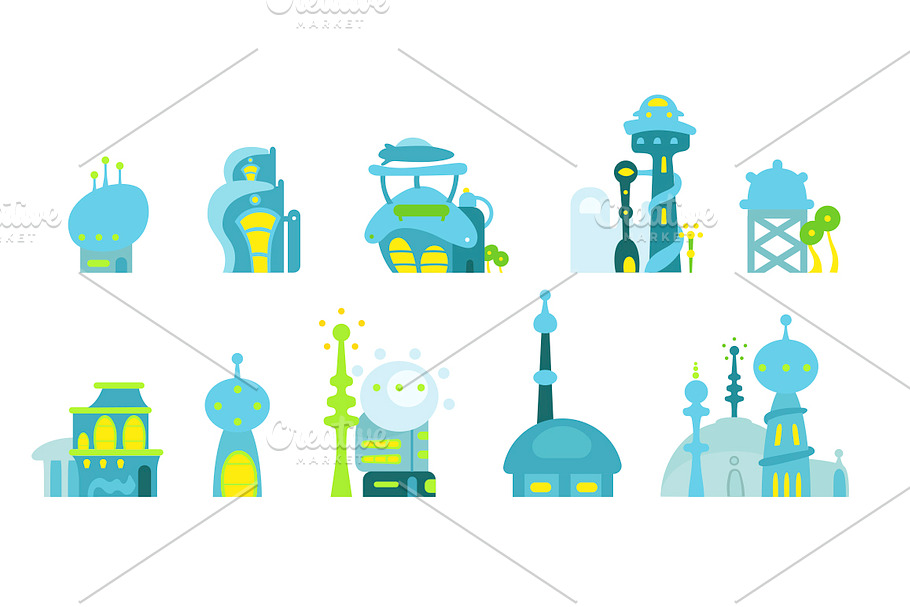 City fantastic, future, modern in Illustrations - product preview 8