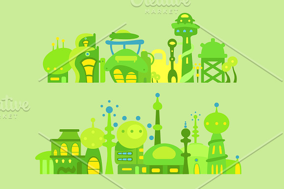 City fantastic, future, modern in Illustrations - product preview 2