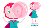 Bubblegum Girl cute character
