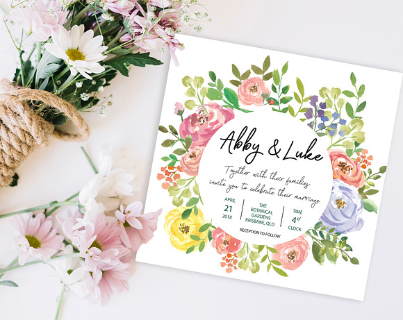 Handpainted watercolor flowers rose in Illustrations - product preview 4