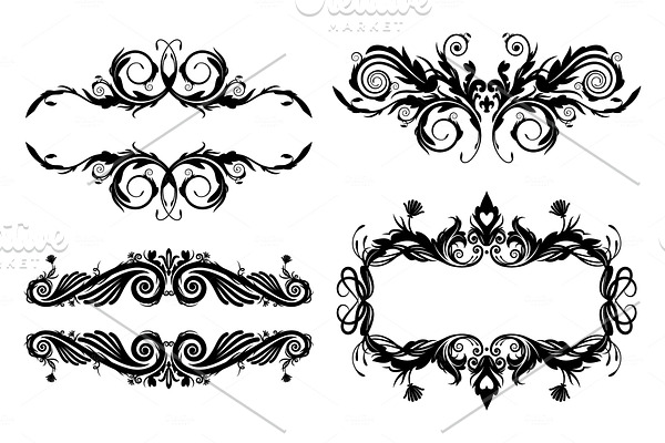 Set of dividers and flourishes