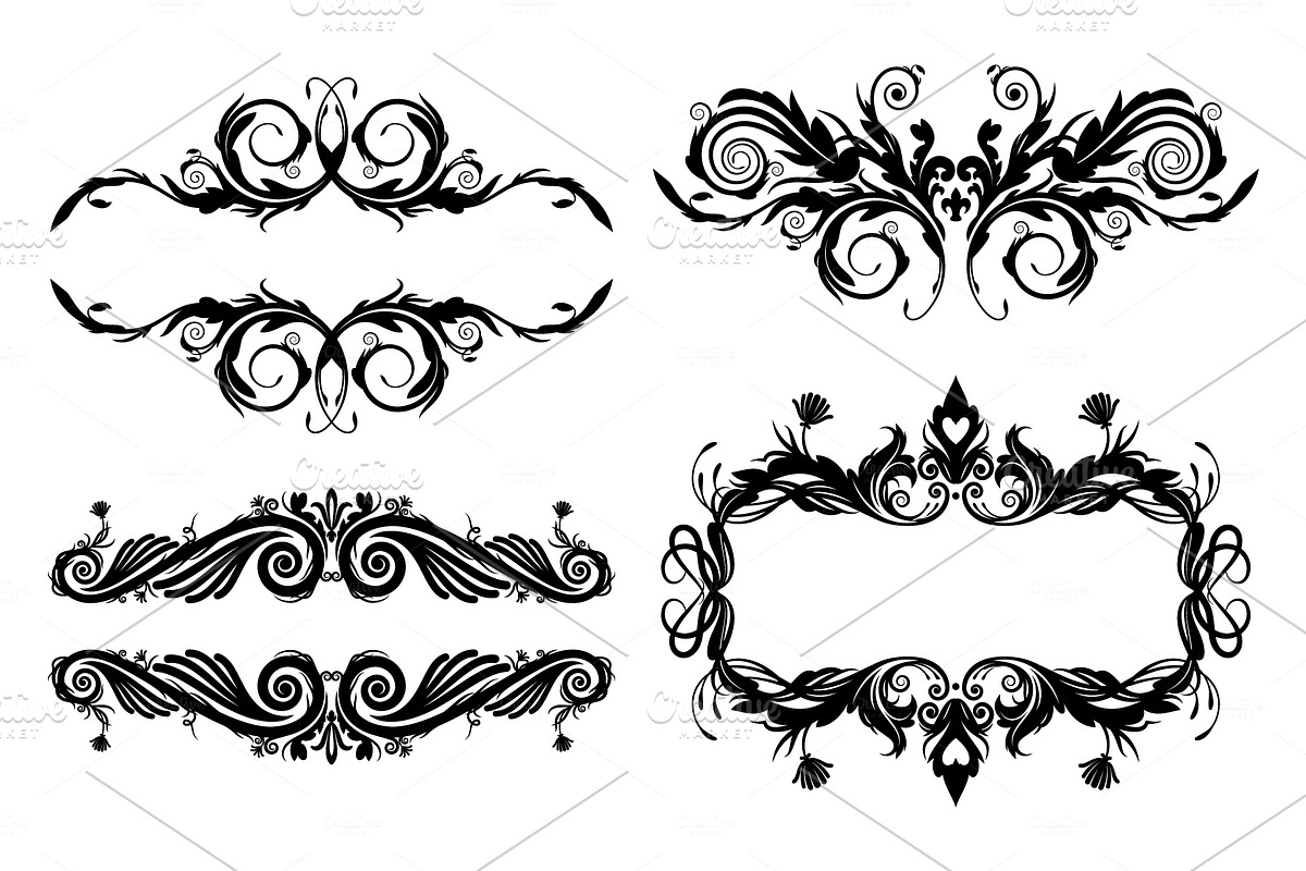 Set of dividers and flourishes in Objects - product preview 8