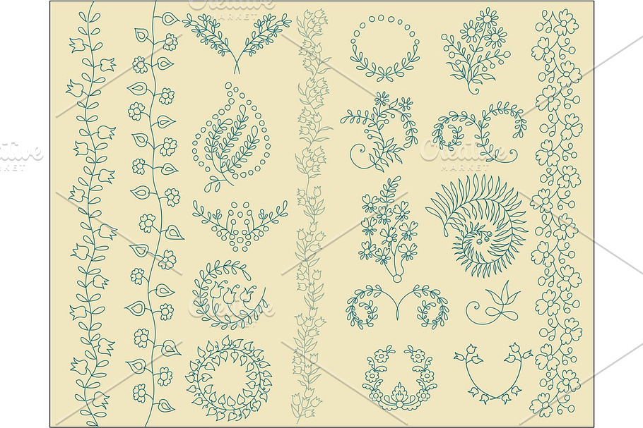 Floral design elements. in Illustrations - product preview 8