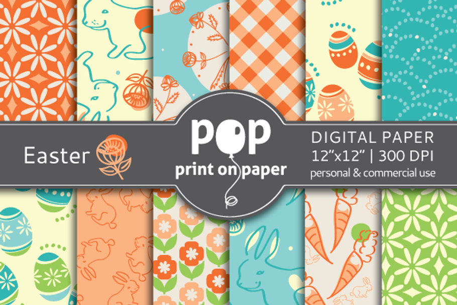 Easter Digital Paper in Patterns - product preview 8