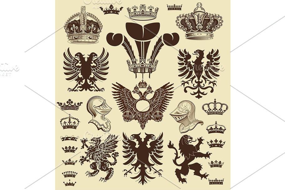Heraldic elements in Illustrations - product preview 8