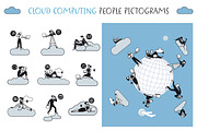 Cloud Computing People Pictograms