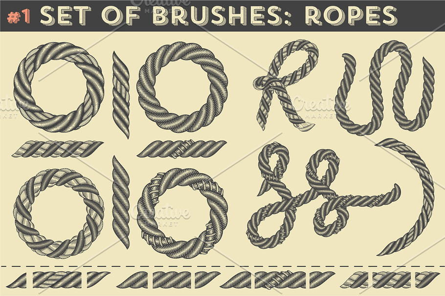Set of brushes #1: Ropes in Illustrations - product preview 8