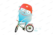 Monster and Bicycle Kids Cartoon